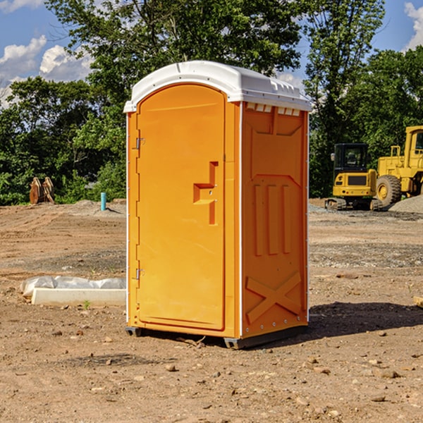 how often are the portable restrooms cleaned and serviced during a rental period in Cooksburg